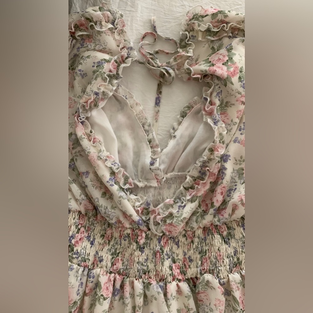 Floral Ruffled Midi Dress - Picture 9 of 11